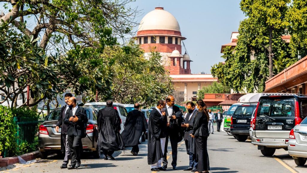 11Nuova Delhi, India - 25 marzo 2022 - Campus della Corte Suprema dell'India. È l'organo giudiziario supremo della Repubblica dell'India