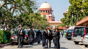 Nuova Delhi, India - 25 marzo 2022 - Campus della Corte Suprema dell'India. È l'organo giudiziario supremo della Repubblica dell'India