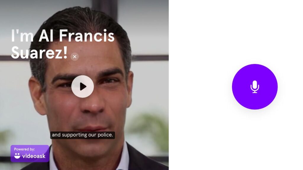 Il sindaco di Miami Francis Suarez, un candidato presidenziale repubblicano, ha un doppione digitale fatto con l'intelligenza artificiale
