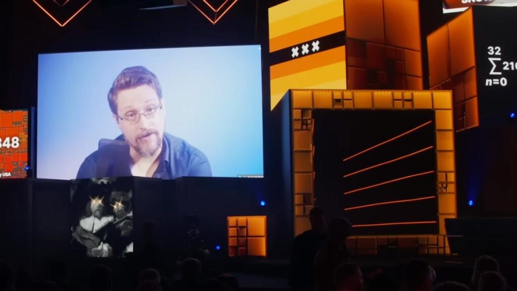 Edward Snowden alla conferenza Bitcoin Amsterdam 2023
