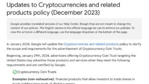 politica Google criptovalute